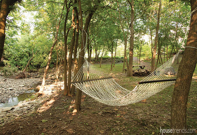 Hammock dots a landscape design