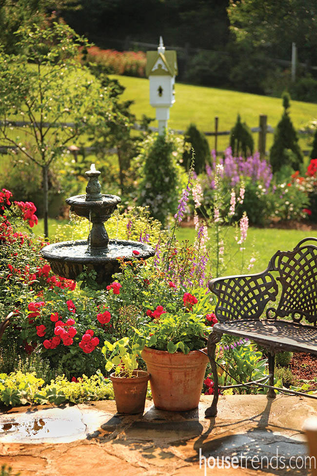 Private patio gets a colorful view