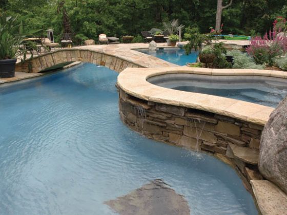 Swimming pool is in tune with nature