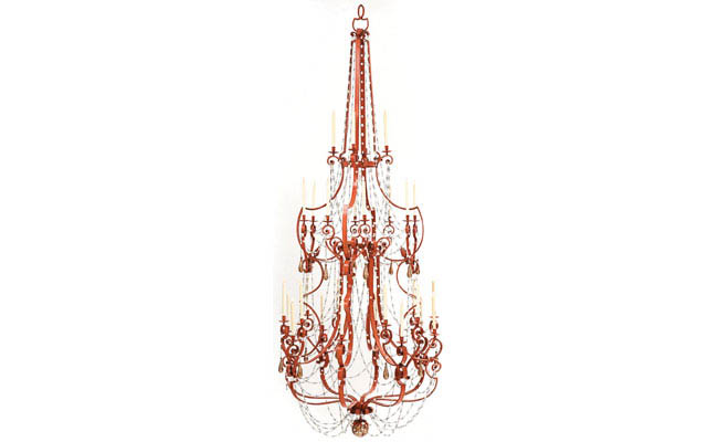 Chandelier boasts a unique finish