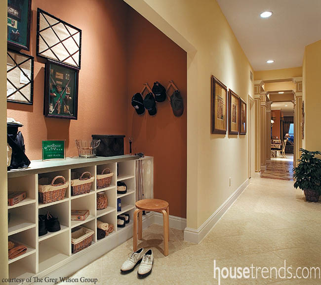 A hole in one mudroom design