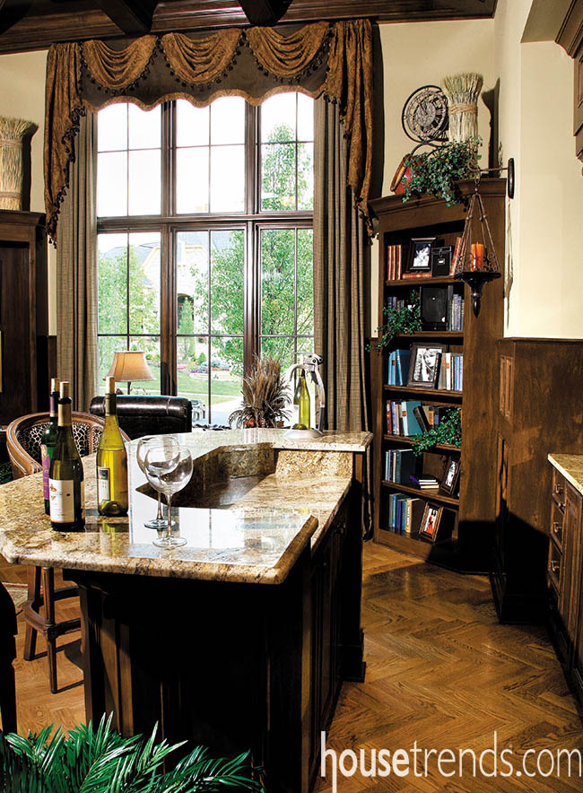 Home bar in a home office