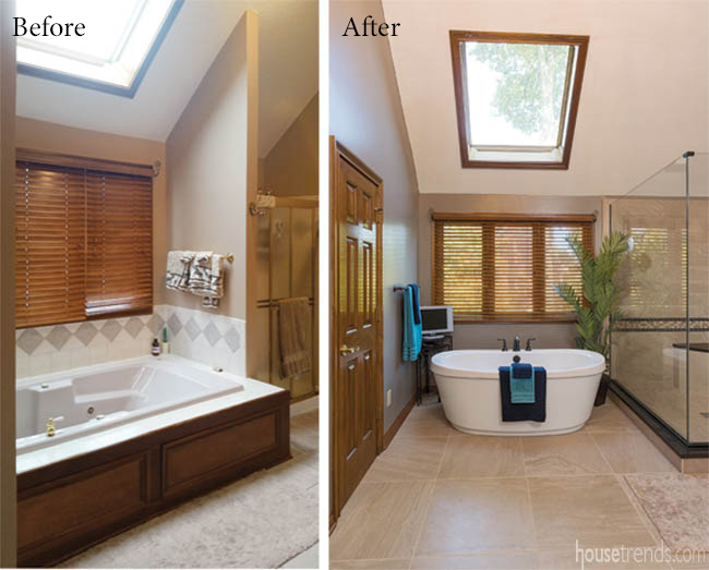 Soaking tub soaks up the sun from a skylight