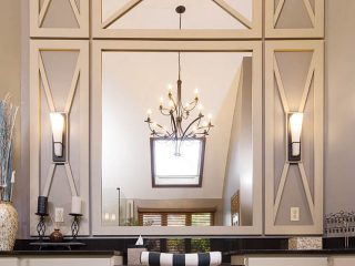 Wall sconces brighten up a bathroom vanity