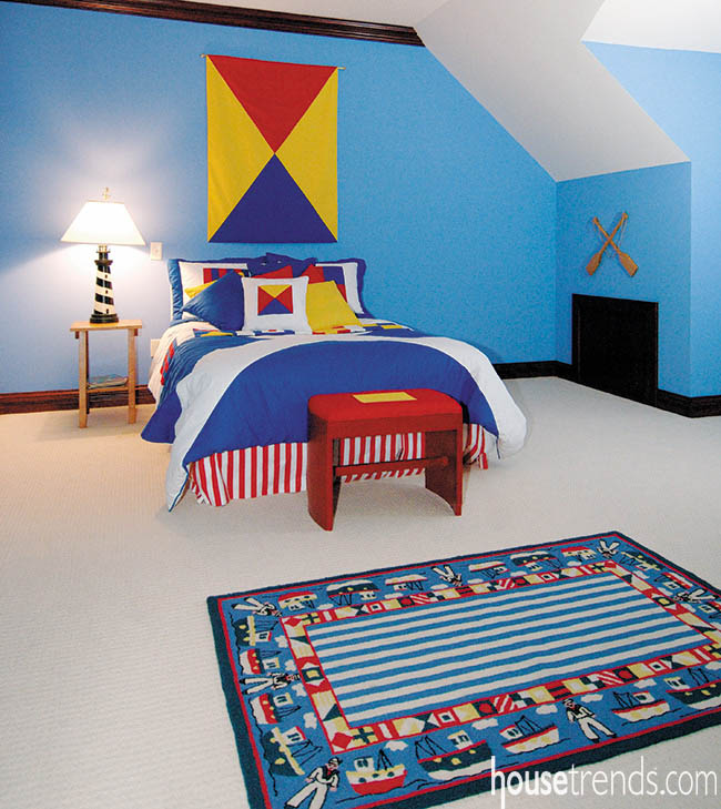 Throw pillows continue a pattern