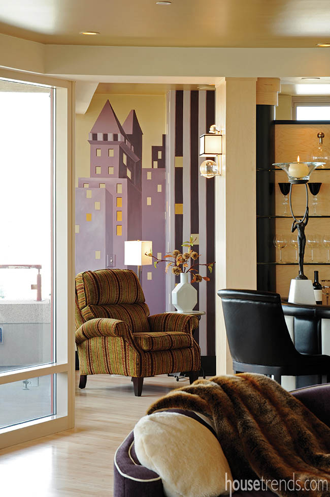 Cozy chair in a small family room