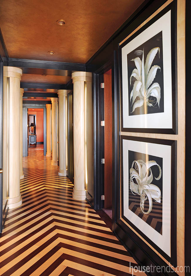 Pillars line a hallway