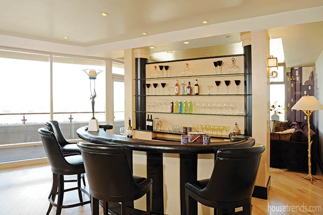 Bar adds separation to an open design concept