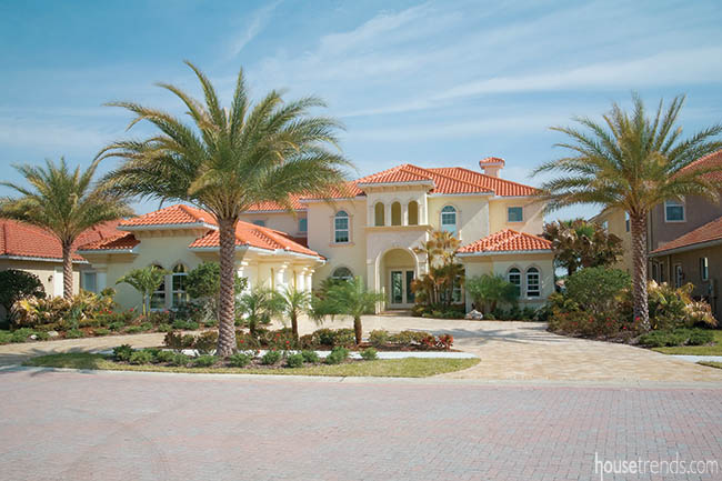 Landscape softens a Mediterranean exterior