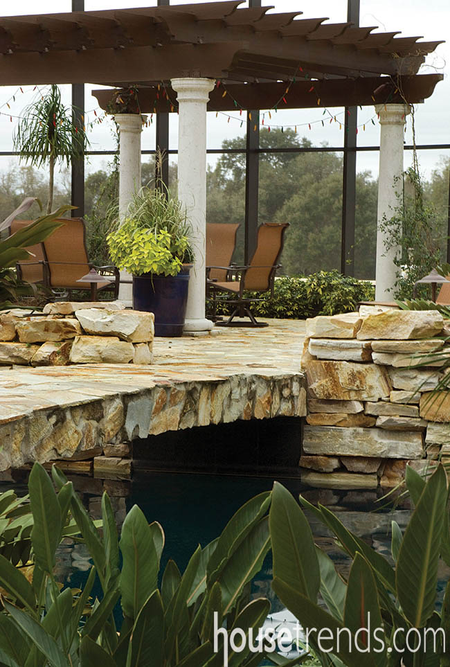 Pergola lights up the night