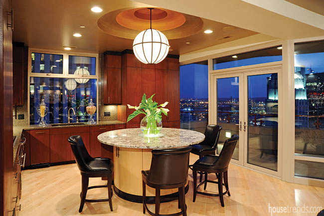 Round island perfect for entertaining