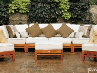 Furniture adds comfort to a back yard