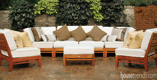 Furniture adds comfort to a back yard
