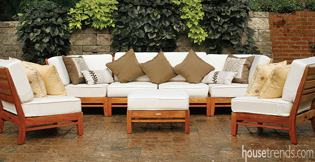 Furniture adds comfort to a back yard