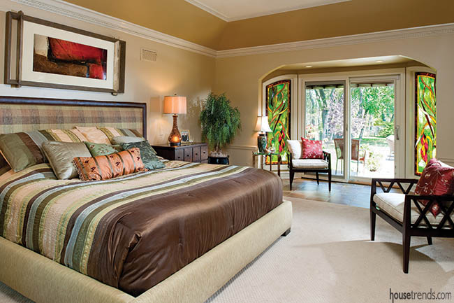 Master bedroom embraces warm neutrals