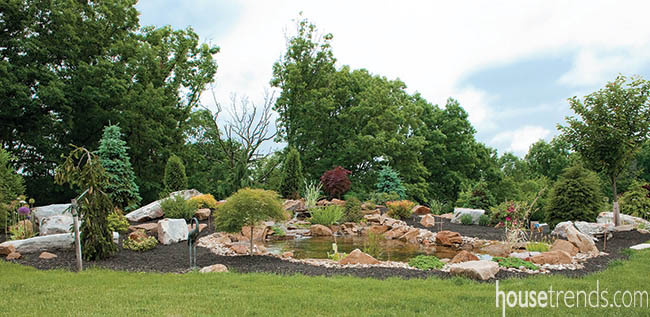 Backyard design similar to a mountain resort