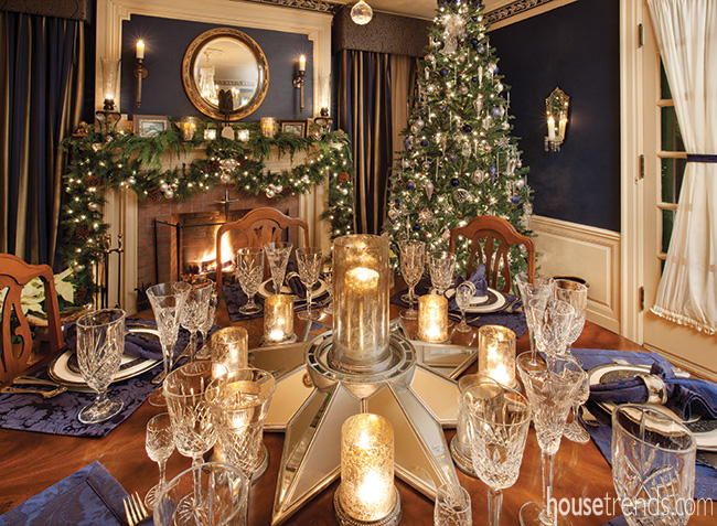 Round dining room table allows for easy table talk