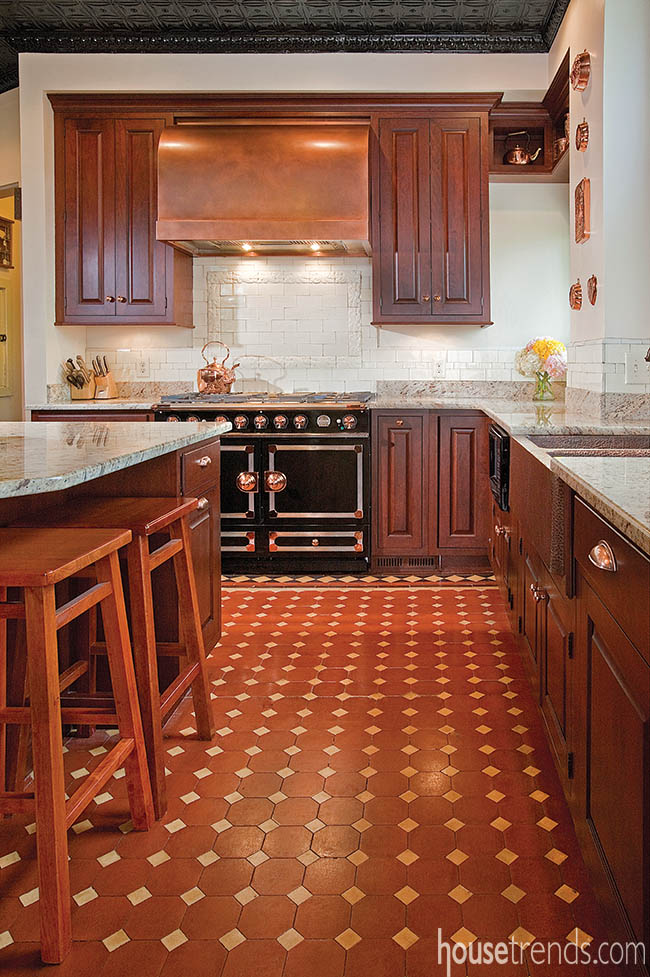 Range fits in with a historic kitchen design