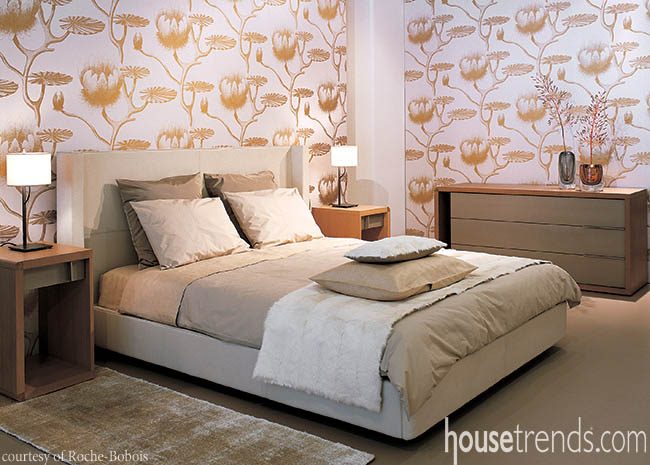 Contemporary bed completes a bedroom design
