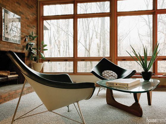Family room furniture pays tribute to mid-century modern