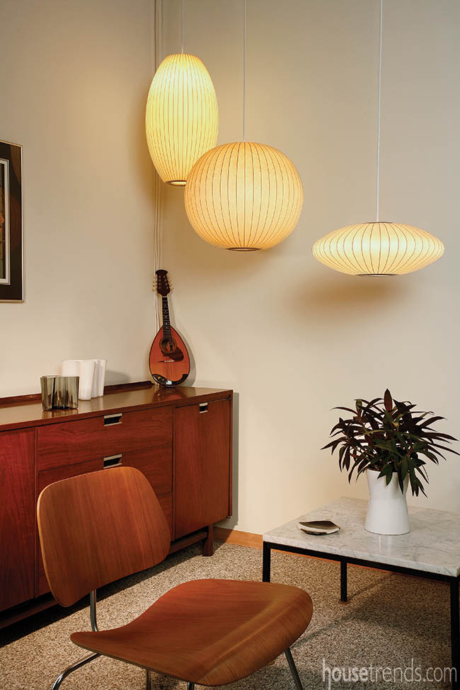 Lighting completes a mid-century modern design