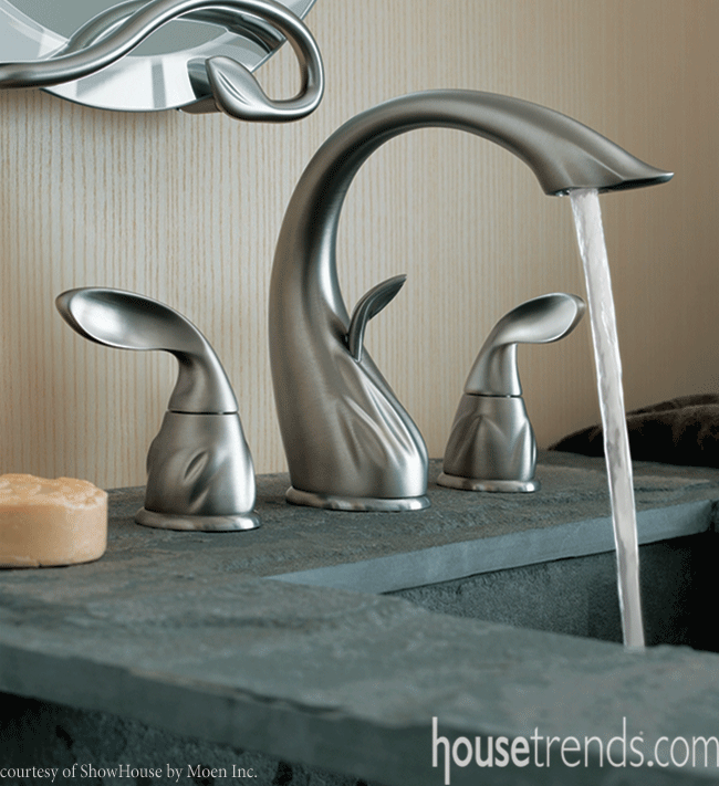 Bathroom faucets with natural curves