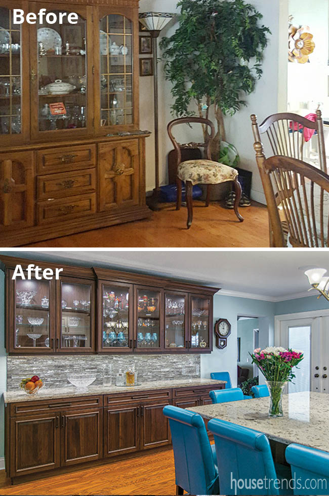 Buffet with glass-front cabinets