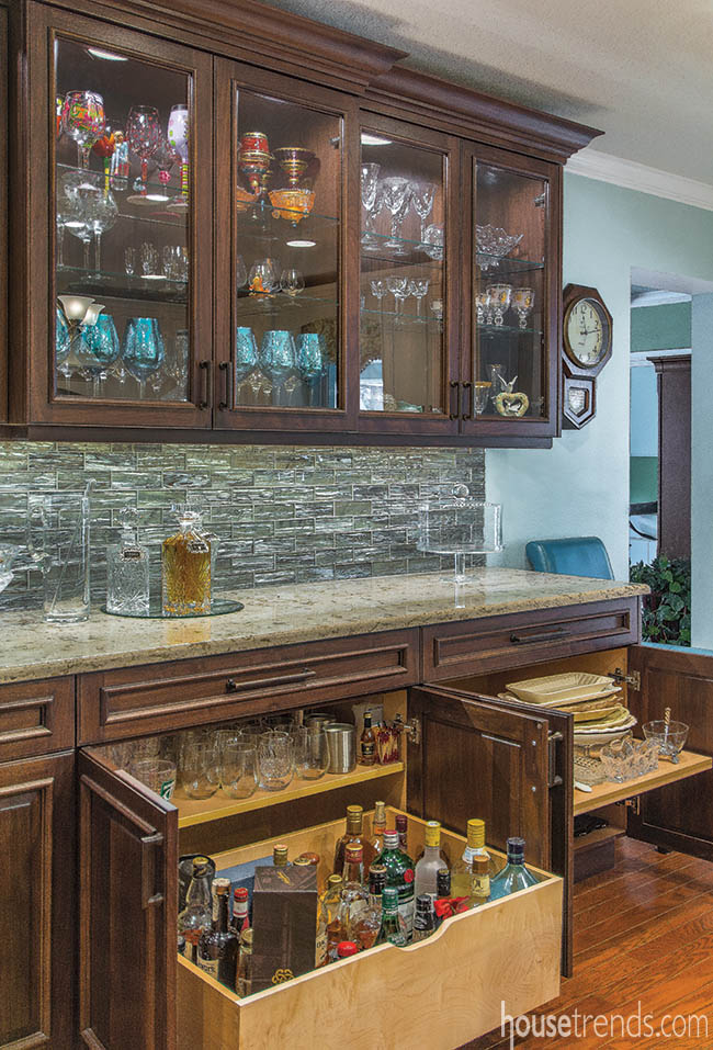 Walnut buffet with plenty of storage options