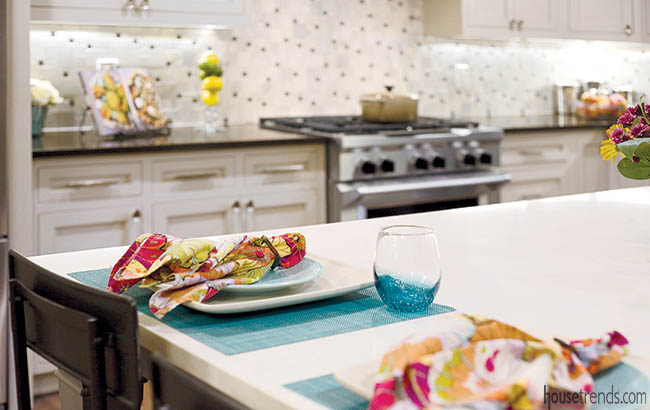 Place mats fit a kitchen's color scheme