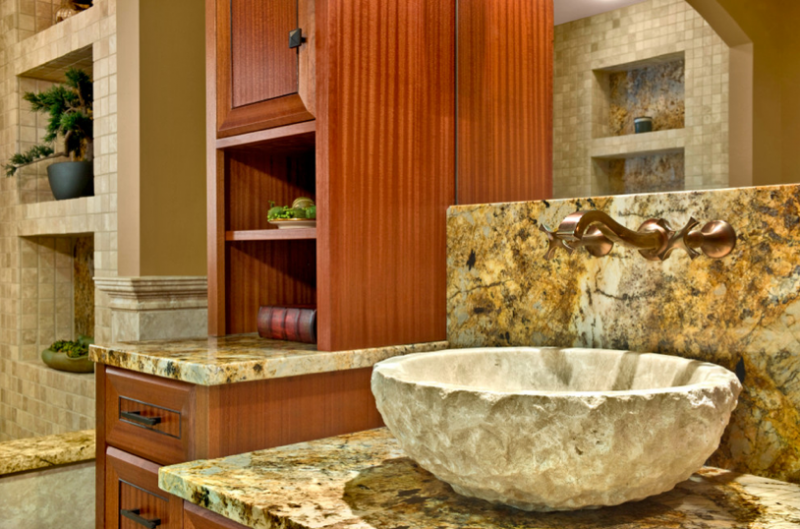 Bathroom sink adds texture