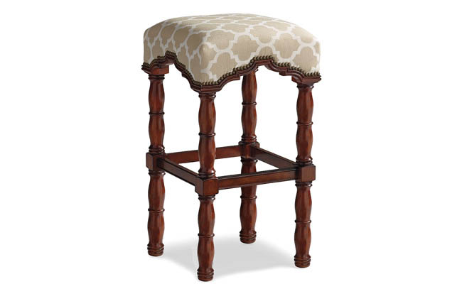 Sturdy frame supports a bar stool