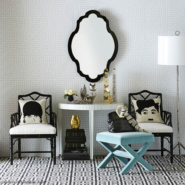 Patterned rug makes a space pop