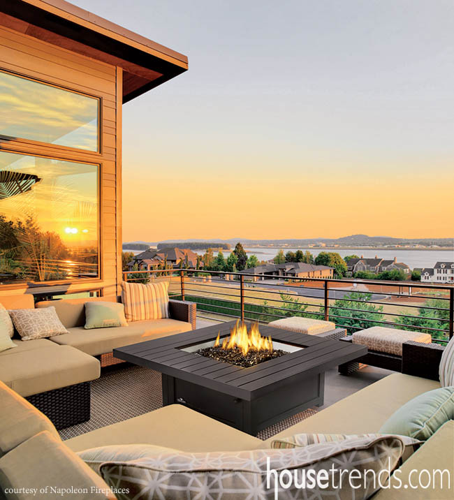 Fire pits complement various patio designs