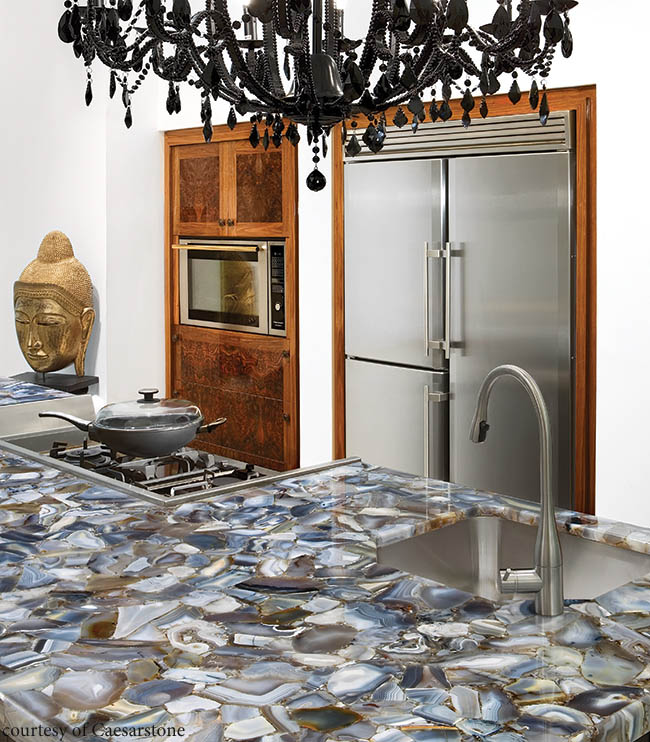 Eye-catching quartz countertop perfect for most kitchen styles