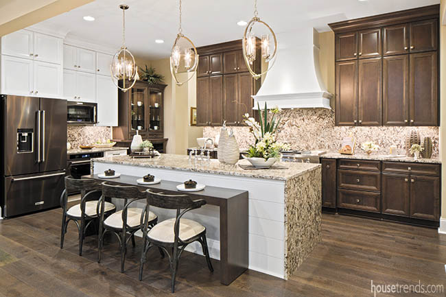 Kitchen cabinetry with a smoky sheen