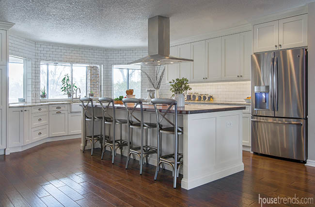 Kitchen island is the center of attention