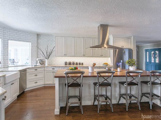 White dominates a contemporary kitchen design