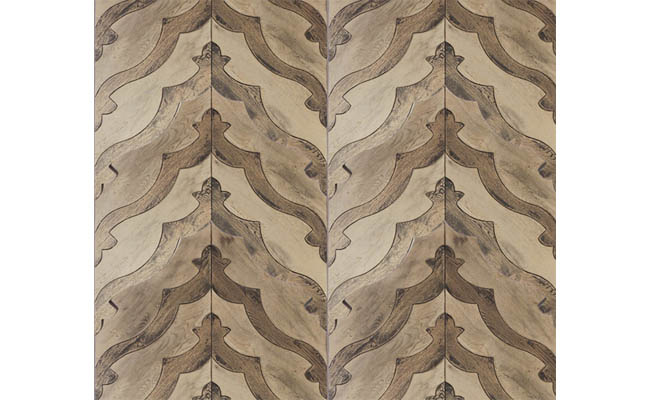 Wood tile pattern adds energy to a room