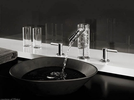 Bathroom faucet doubles as art