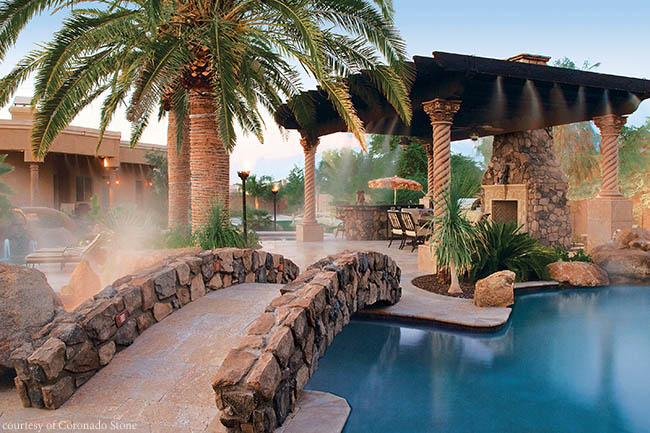 Stone accents a bridge