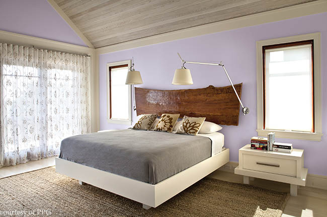 Wall color contributes to a sophisticated bedroom design