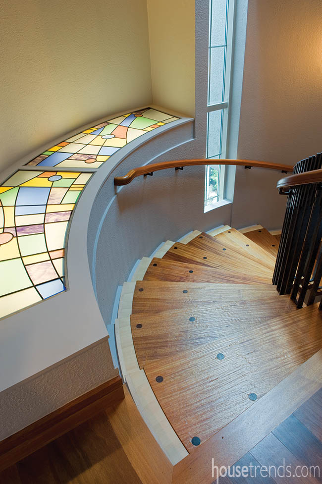 Custom staircase with a splash of color