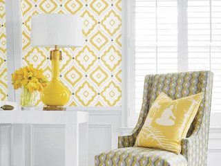 Patterned wallpaper perks up a room