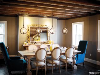 Dining room features multiple wow factors