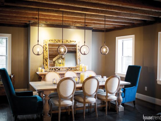 Dining room features multiple wow factors