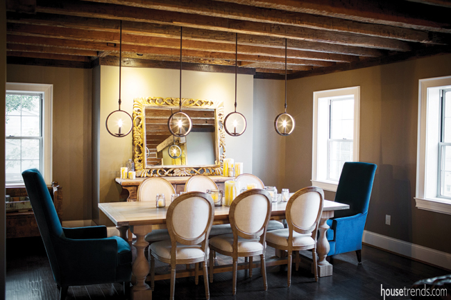 Dining room features multiple wow factors