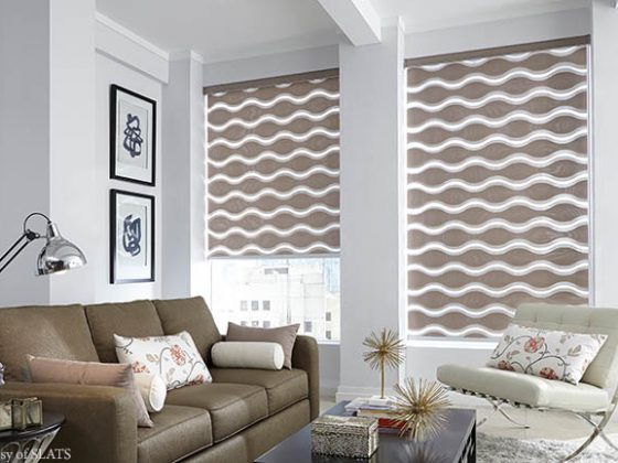 Roller shades boast a mesmerizing contemporary design