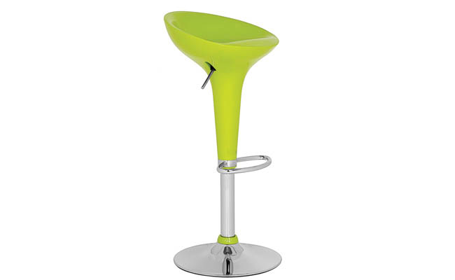 Lime green bar stool with adjustable seat