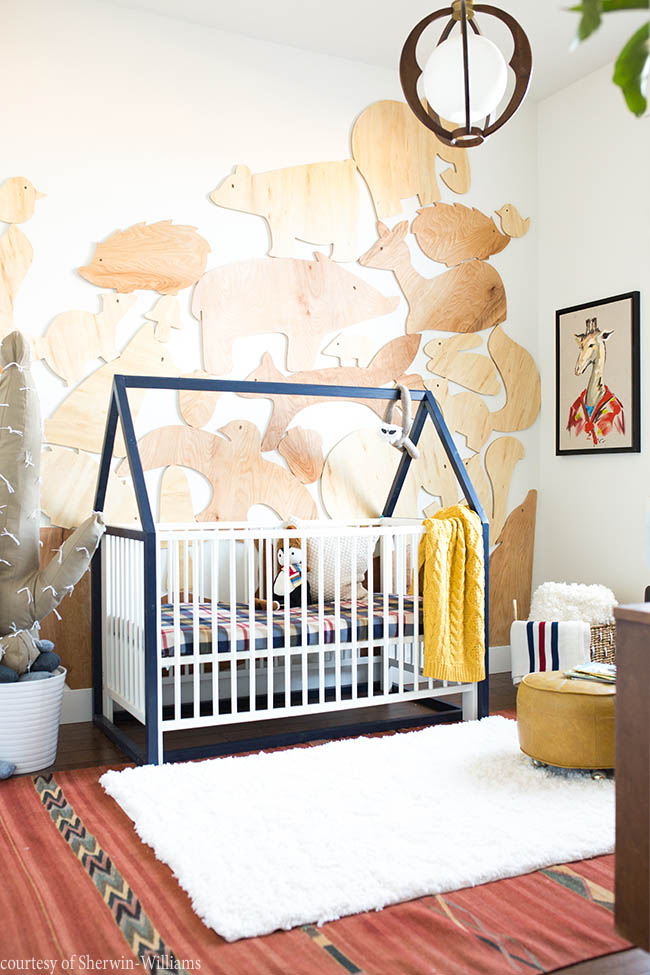 Nursery makes good use of a neutral paint color