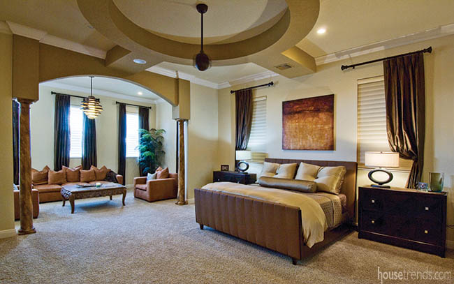 Sitting area fits seamlessly into a master suite